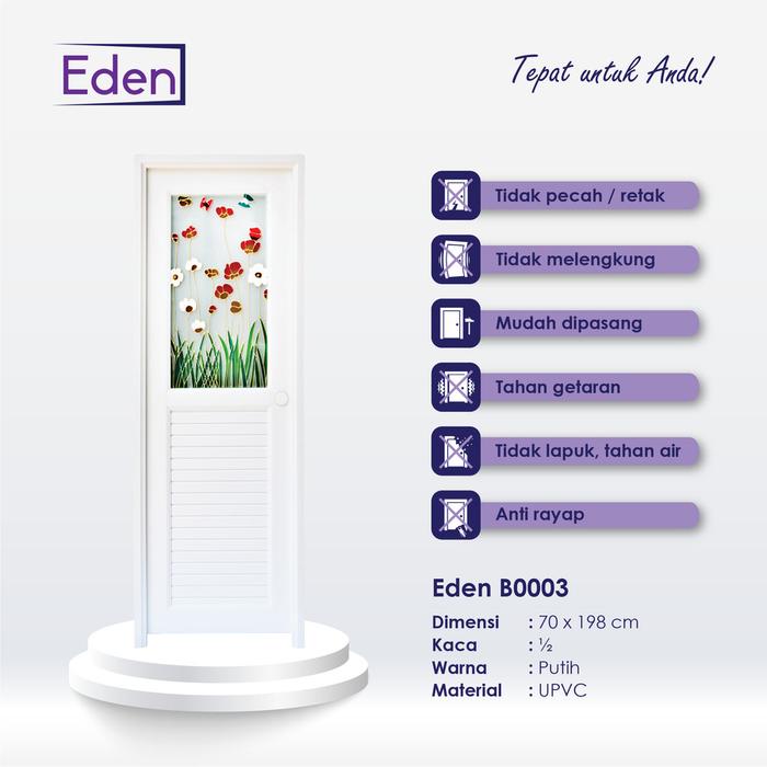 PINTU EDEN UPVC B003 WHITE KANAN